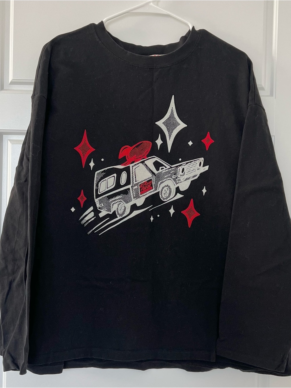 Disney Parks Pixar Black Oversized Pizza Planet Truck Long Sleeve Adult Women XL